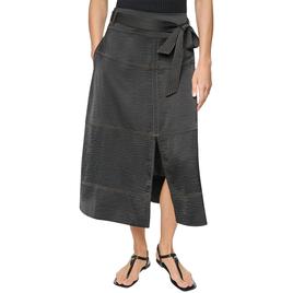 Womens DKNY Tie Waist Contrast Stitch Midi Skirt