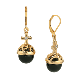Symbols of Faith 14kt. Gold Dipped Globus Cruciger Earrings
