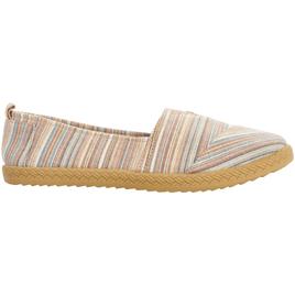 Womens Ashley Blue Canvas Stripe Slip On Flats