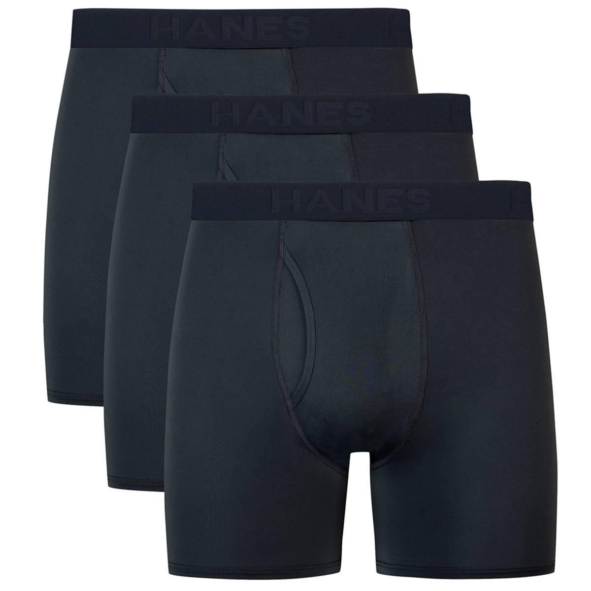 Mens Hanes Ultimate® Comfort 3pk. Boxer Briefs - Sport Black