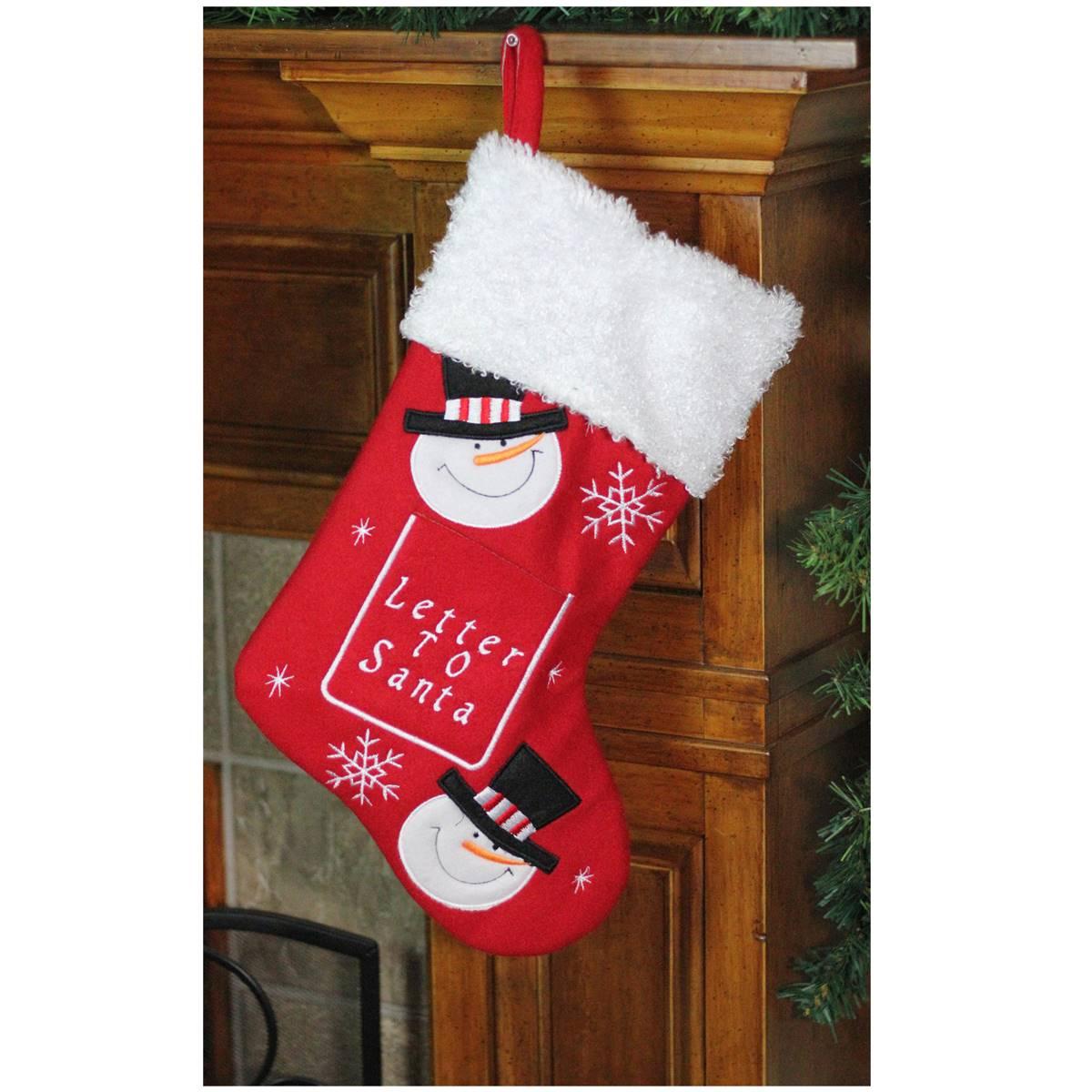 Northlight 19in. Snowmen Letter to Santa Christmas Stocking