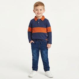 Toddler Boy 7 For All Mankind(R) 2pc. Stripe Polo/Denim Pants Set