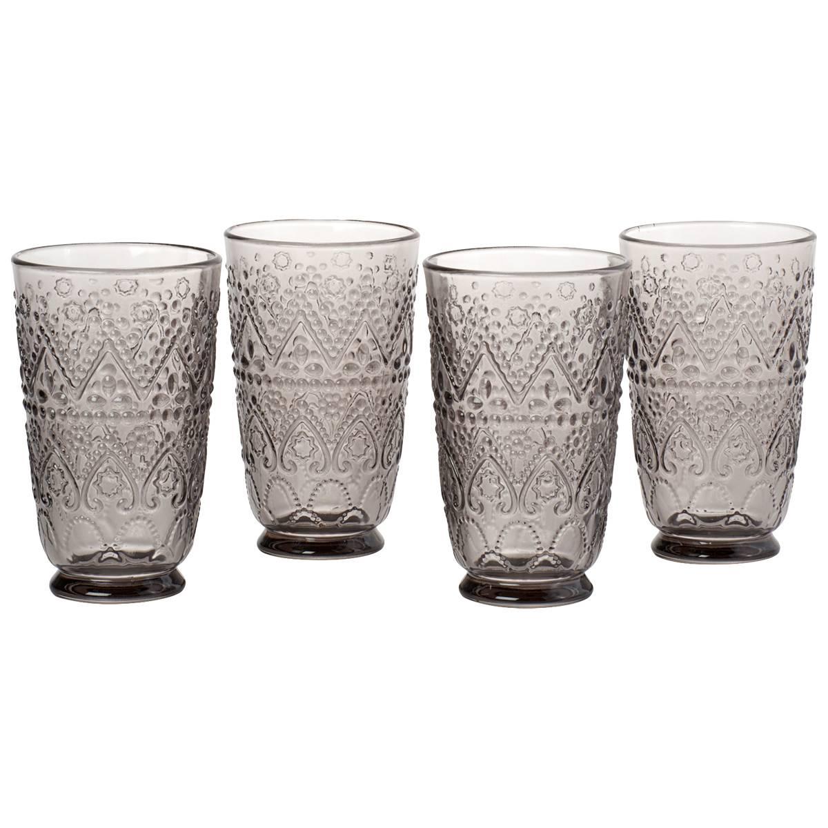 Home Essentials Aria Set of 4 High Ball Glasses - Smoke