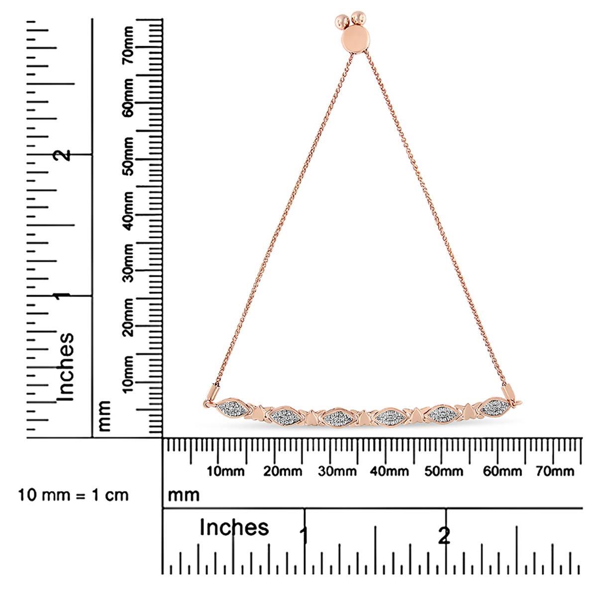 Haus of Brilliance 14kt. Rose Gold Plated Diamond Bolo Bracelet