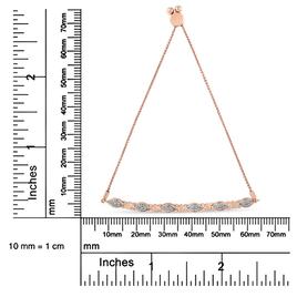 Haus of Brilliance 14kt. Rose Gold Plated Diamond Bolo Bracelet