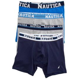 Mens Nautica 4pk. Boxer Briefs - Grey/Blue