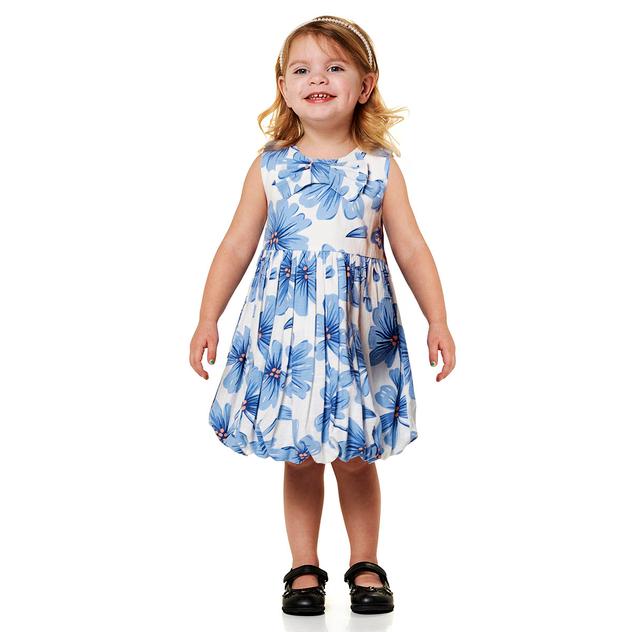 Toddler Girl Japna Kiwi Floral Bubble Dress & Scrunchie Set