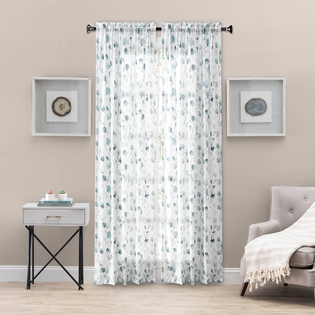 Eucalyptus Crushed Taffeta Panel Curtain