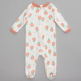 Baby Girl (NB-9M) baby views(R) Smiling Flower Zip Pajamas