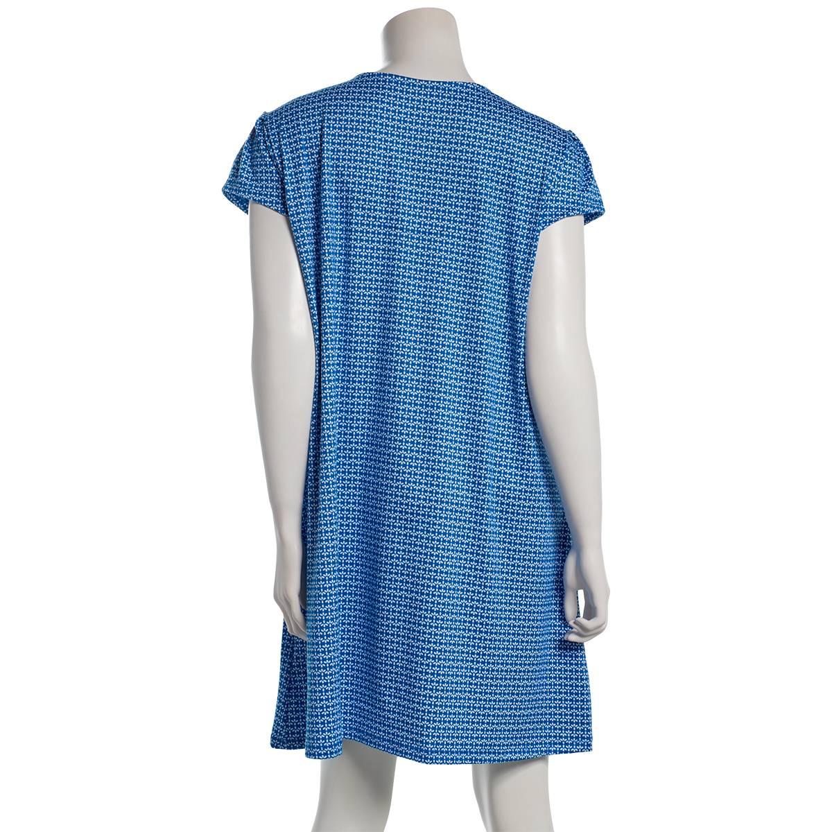 Womens Ellen Tracy Short Sleeve Geometric Nightgown