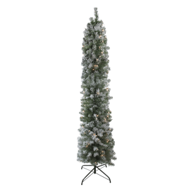 Northlight 6ft. Pre-Lit Flocked Pencil Artificial Christmas Tree