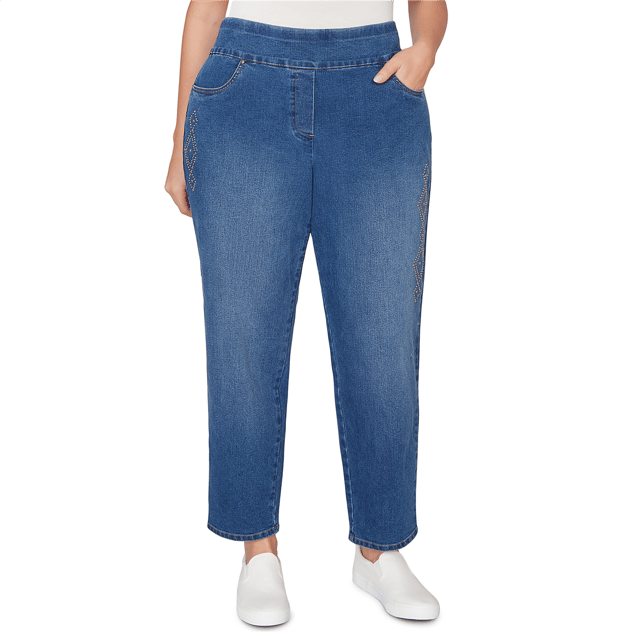 Plus Size Alfred Dunner Austin Stud Denim Pants - Short Length