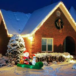 Mr. Christmas 8ft. Outdoor Santa''s Dog Sled Lit Inflatable