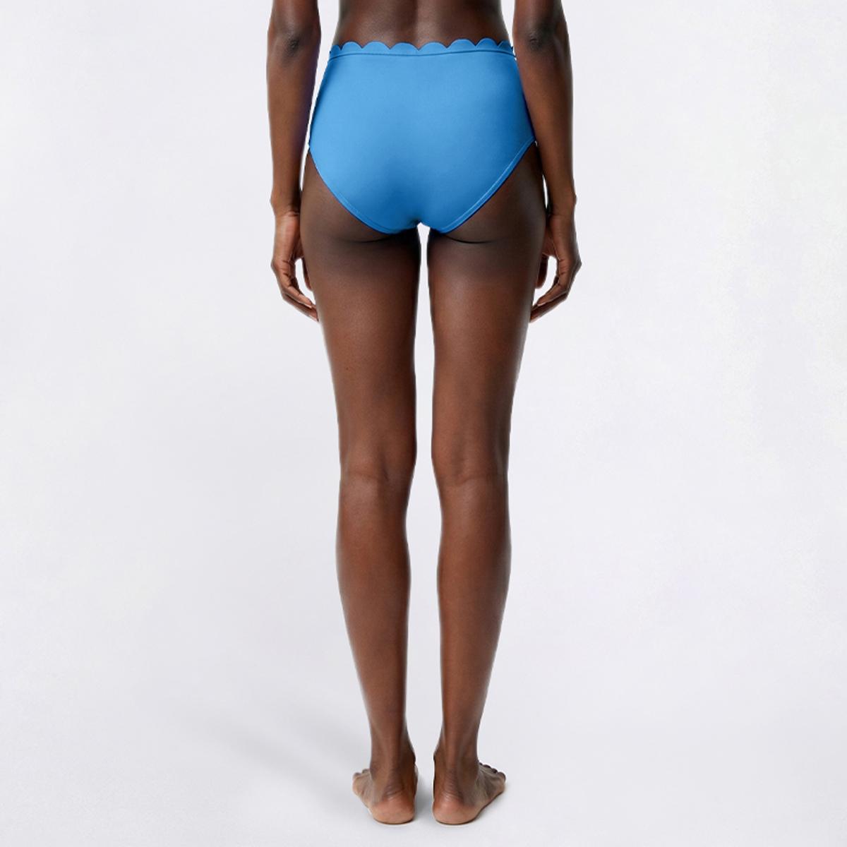 Womens Cupshe Solid Scalloped Scallop Edge Hipster Swim Bottom