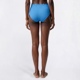 Womens Cupshe Solid Scalloped Scallop Edge Hipster Swim Bottom