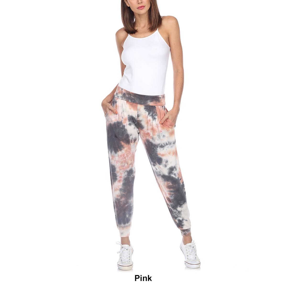 Womens White Mark Tie Dye Harem Joggers