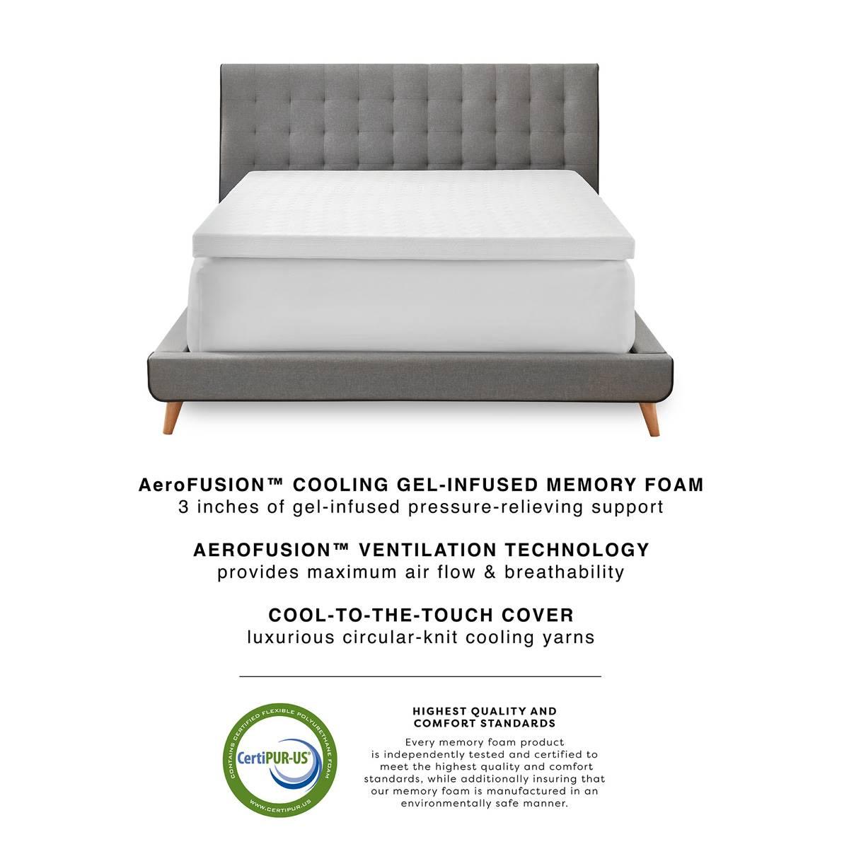 Bodipedic™ 3in. Gel-Infused Memory Foam Mattress Topper w/ Cover