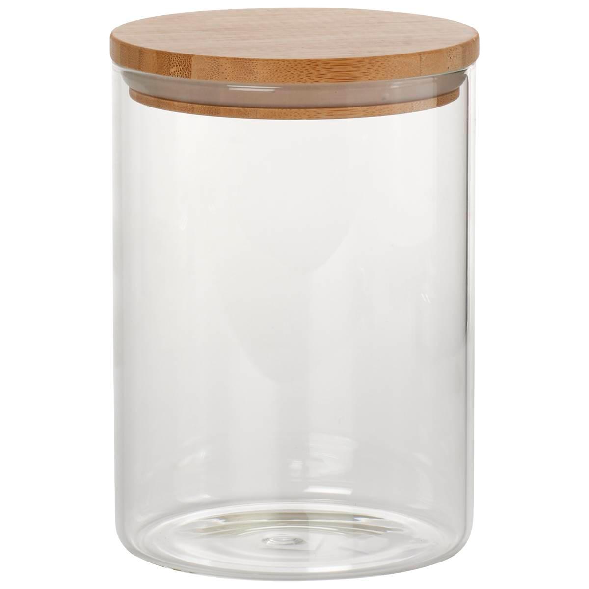 Global Market Glass Canister With Bamboo Wood Lid