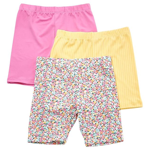 Girls (4-6x) BTween® 3pk. Ditsy/Solid Rib Bike Shorts