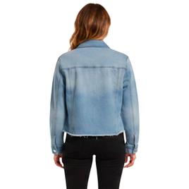 Womens Baccini Point Collar Fray Hem Denim Jacket