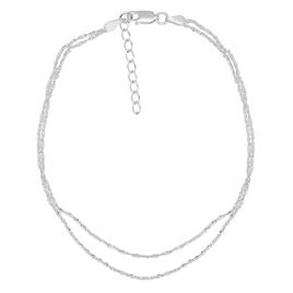 Barefootsies Sterling Silver 2 Strand Twisted Anklet