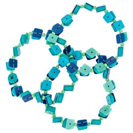 Ashley Cooper(tm) 3 Row Turquoise Shell/Sequin Stretch Bracelet