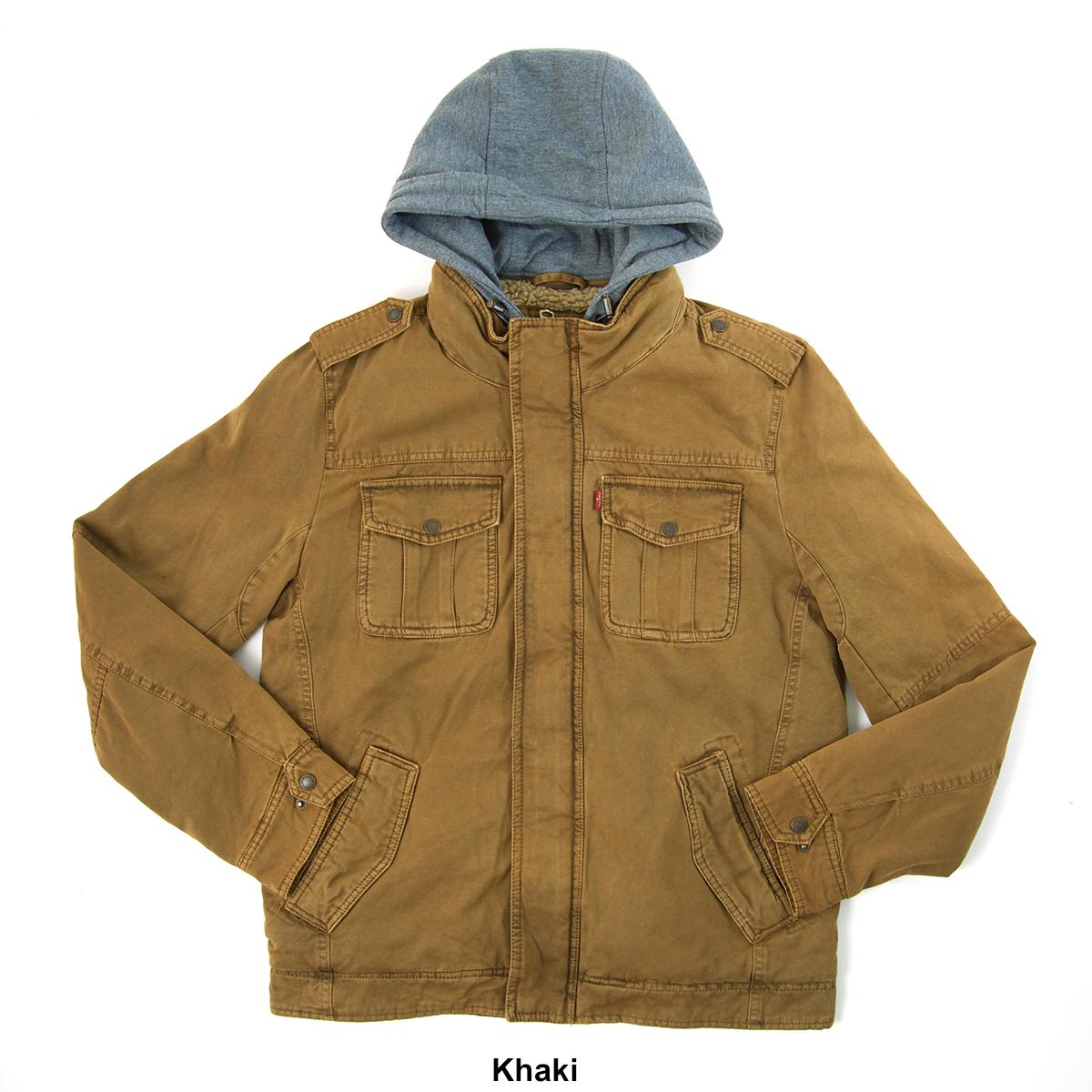 Mens Levi's® Four Pocket Zip Out Hood Military Jacket