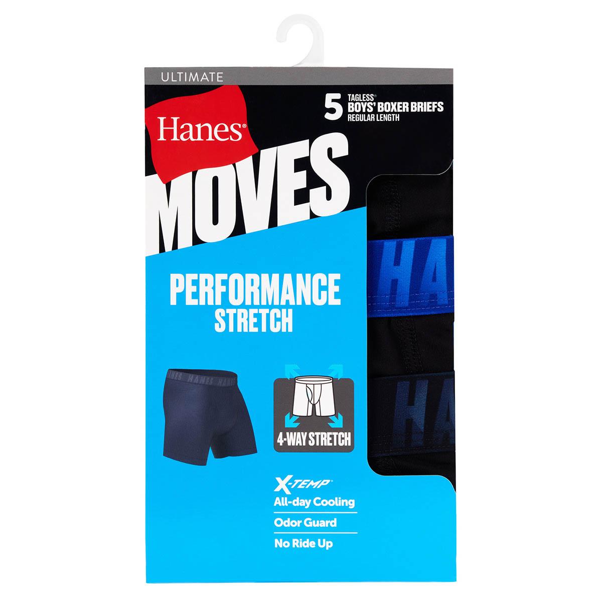Boys Hanes® Moves 5pk. XTemp® Boxer Briefs