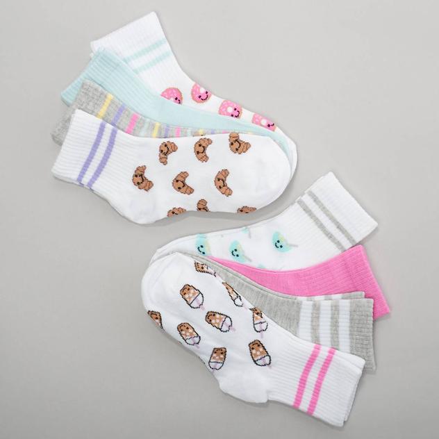 Girls Capelli® New York 8pk. Morning Munchies Quarter Socks