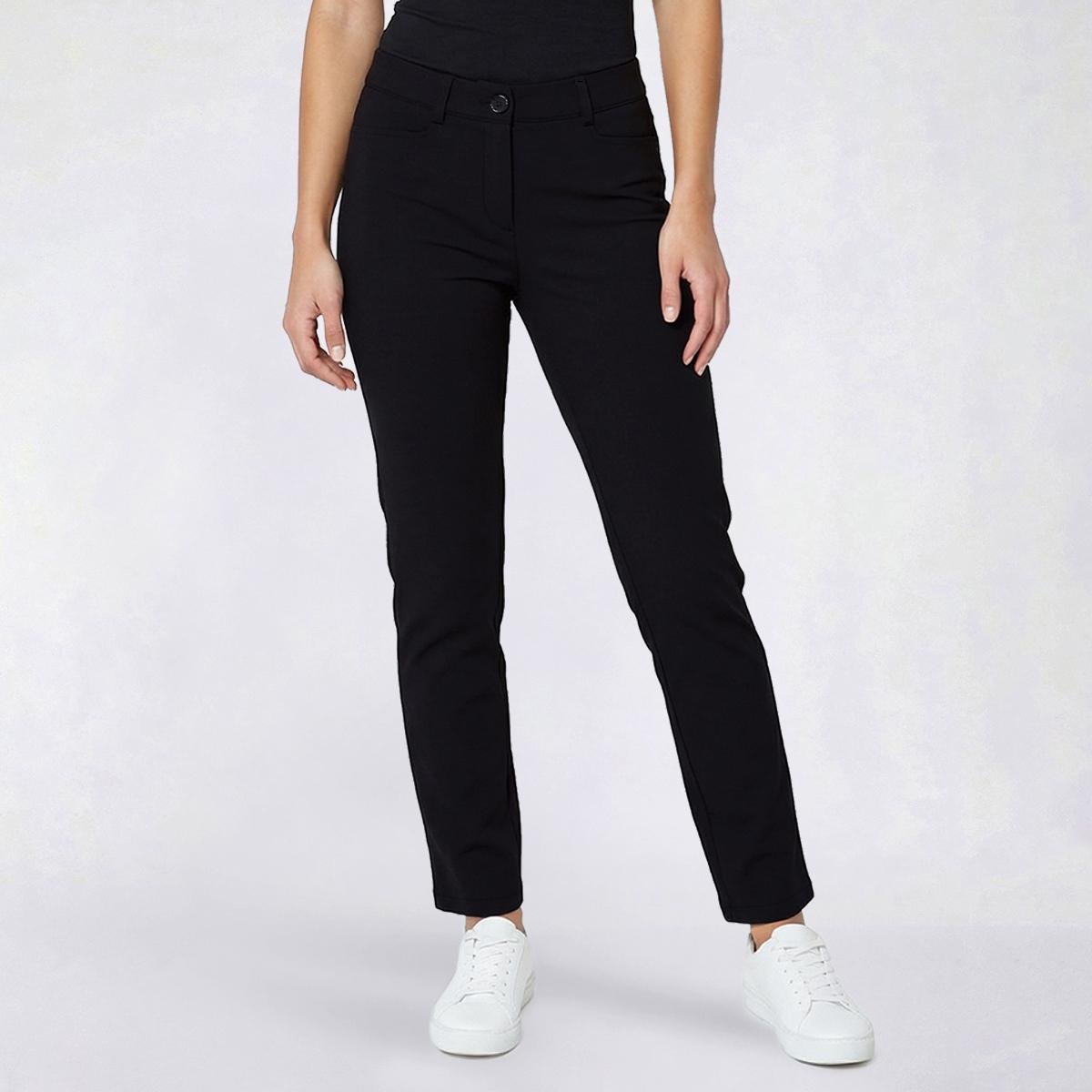 Womens Preswick & Moore(R) Zip Front Solid Straight Leg Pants
