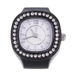 Womens White Square Dial Ring Watch - BRWS2BV-01