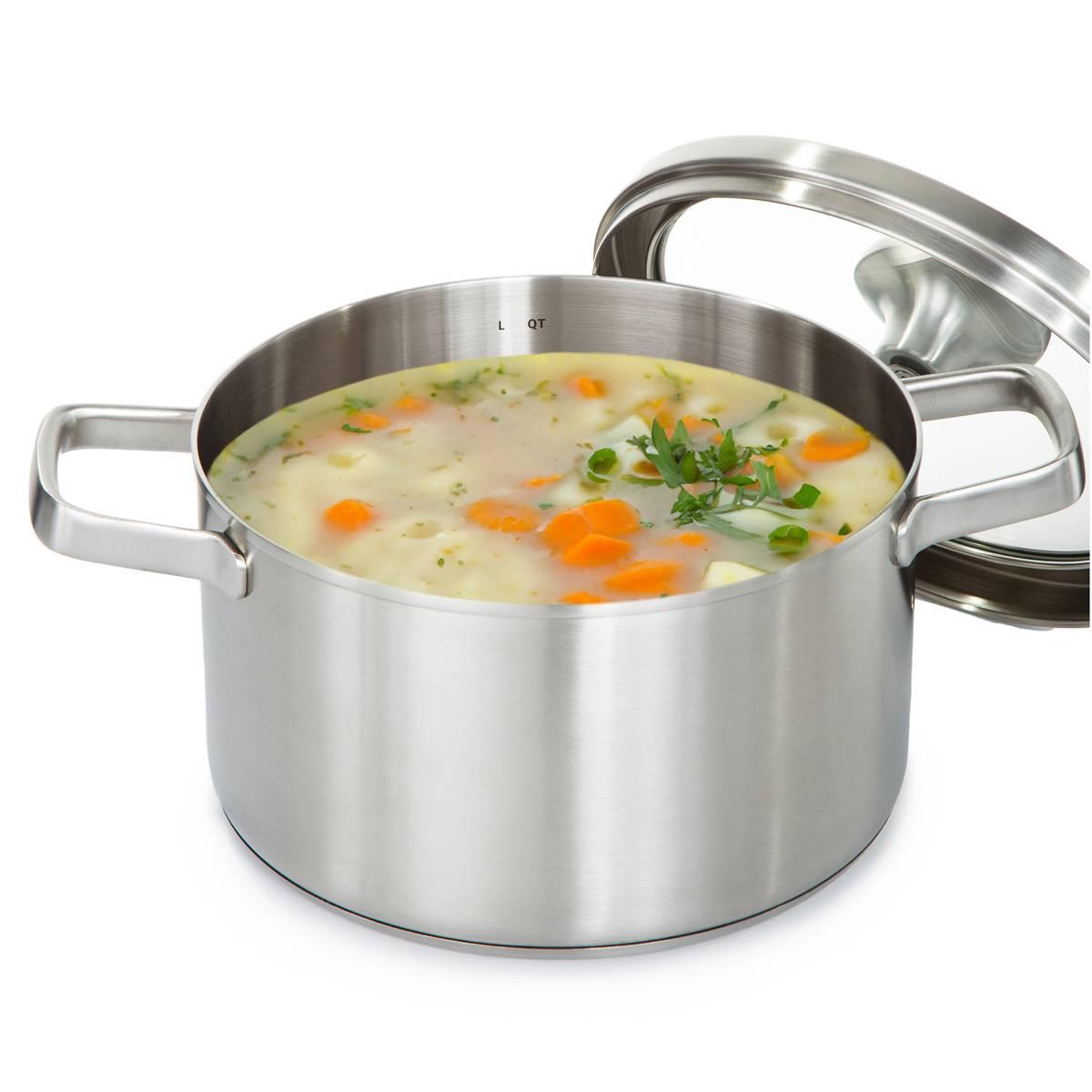 BergHOFF Graphite Stainless Steel 8in. Stockpot w/ Glass Lid