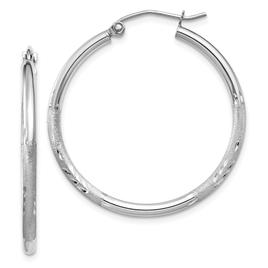 Gold Classics(tm) 14t. White Gold 30mm Hoop Earrings