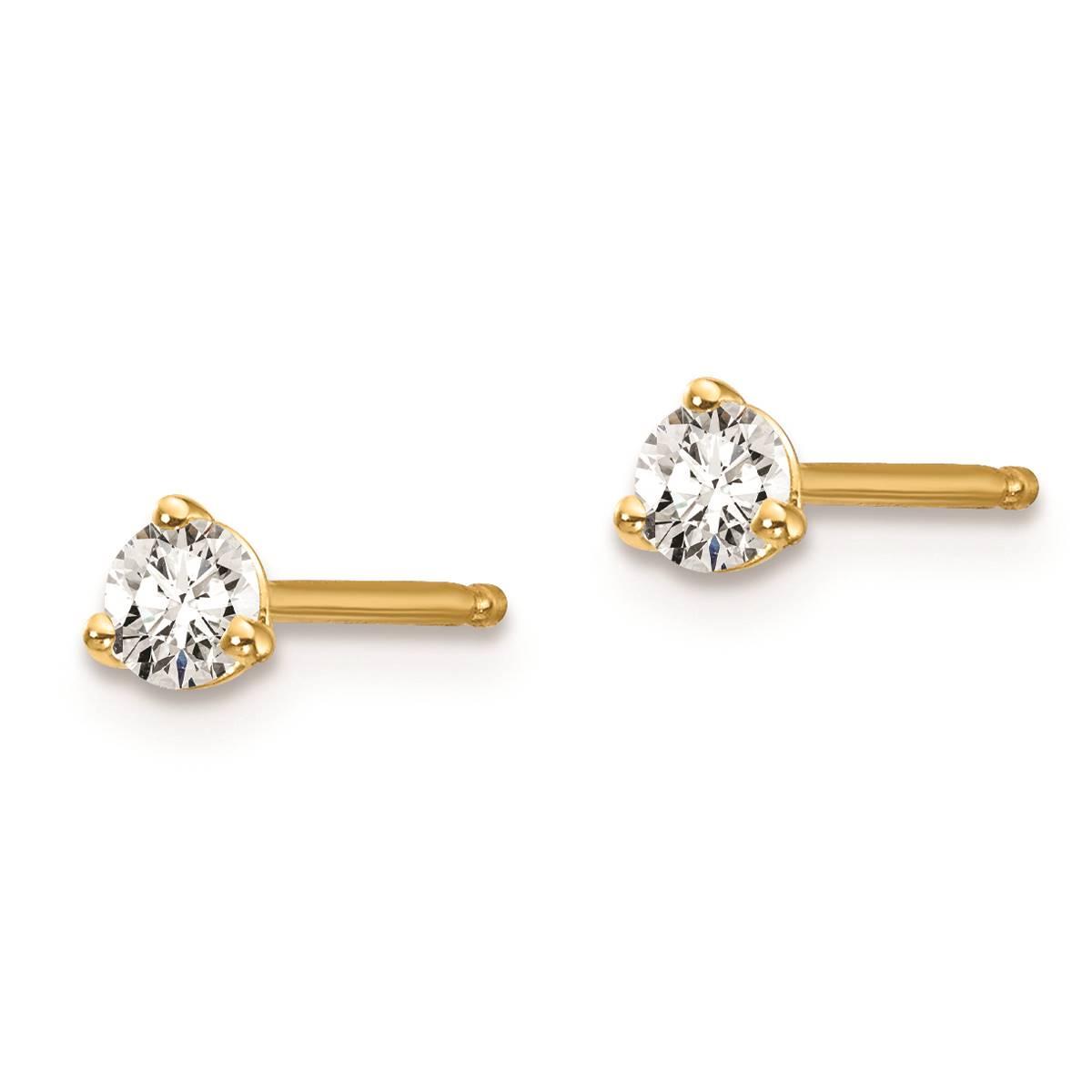 Pure Fire 14kt. Yellow Gold Certified 1/5ctw. Diamond Earrings