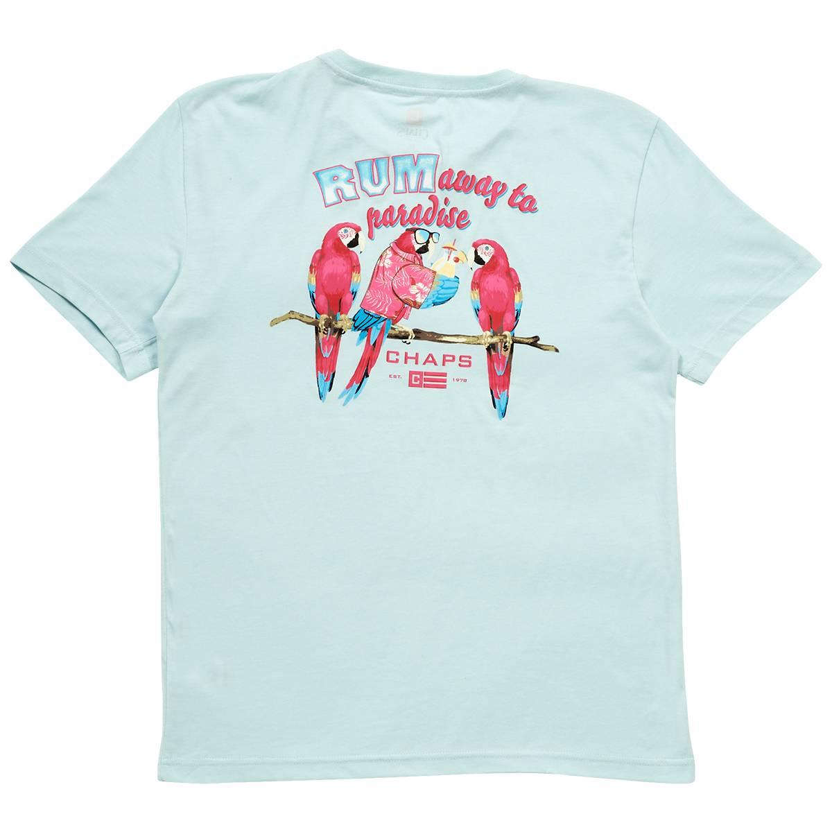 Mens Chaps Parrots Short Sleeve Tee - Crystal Blue