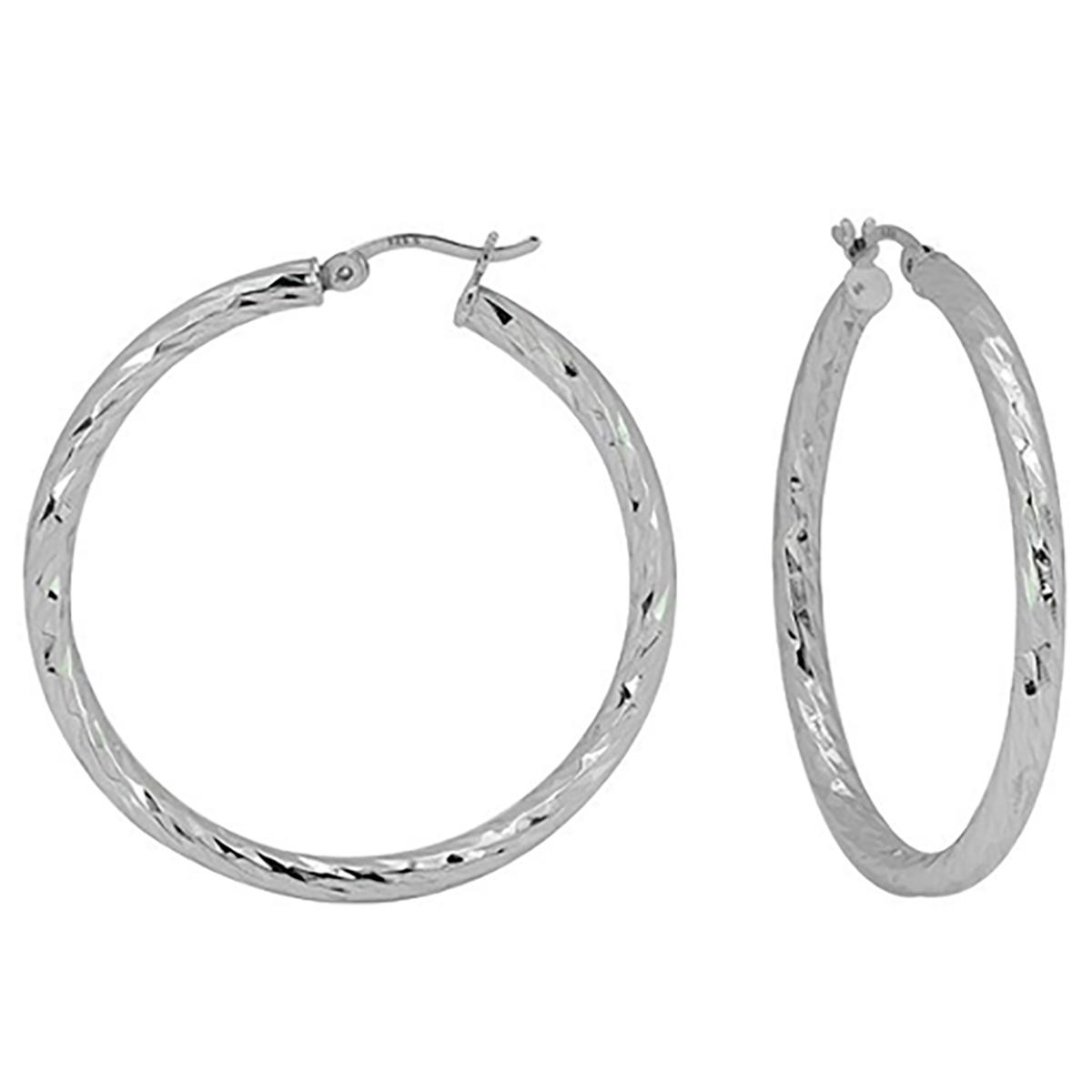 40mm Rope Twist Hoop Earrings