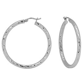 40mm Rope Twist Hoop Earrings
