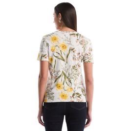 Womens Rafaella® Short Sleeve Garden Floral Lace Up Blouse