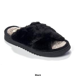 Womens Dearfoams® Miranda Plush Pile X-Band Slide Slippers