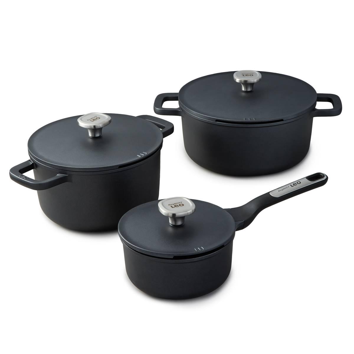 BergHOFF Phantom 6pc. Nonstick Ceramic Cookware Set w/ Lids