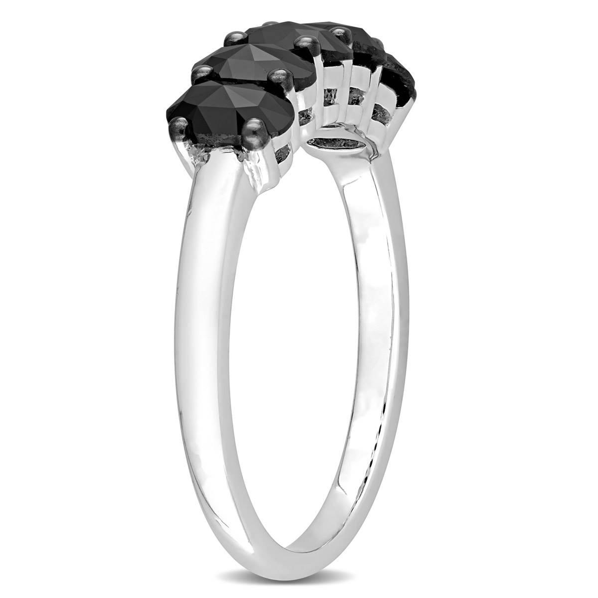 Radiant Rainbow™ Black Diamond Semi-Eternity Ring
