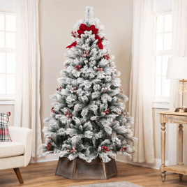 Northlight 6.5ft. Full Flocked Fairfield Fir Christmas Tree