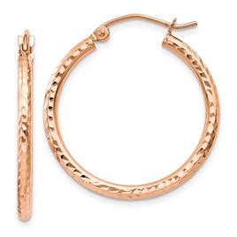 Gold Classics(tm) 14kt. Rose Gold 25mm Polished Hoop Earrings