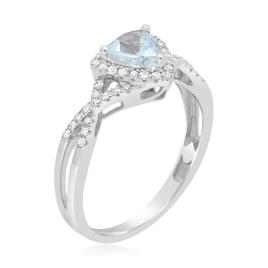 10kt. White Gold Trillion Aquamarine Ring