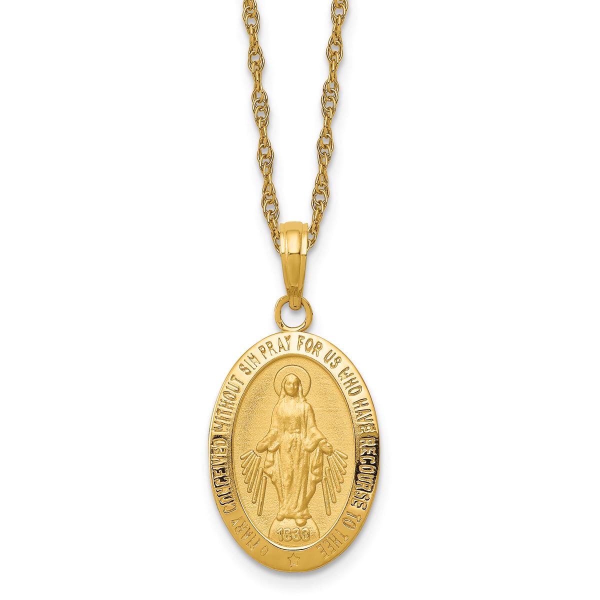 Gold Classics(tm) 10kt. Miraculous Medal Necklace