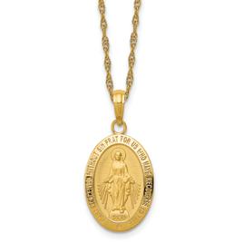 Gold Classics(tm) 10kt. Miraculous Medal Necklace
