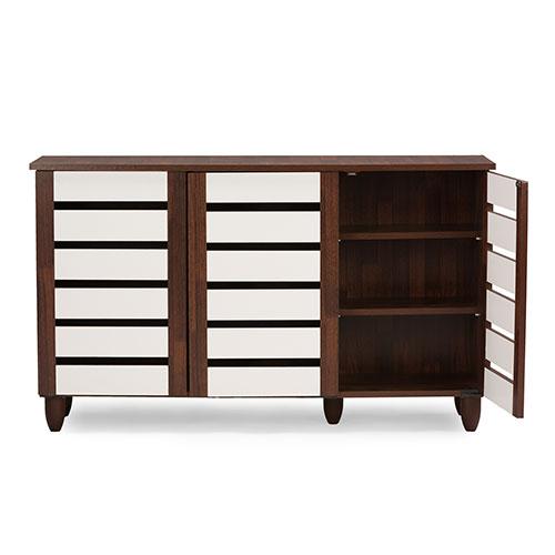 Baxton Studio Gisela Two-Tone Shoe Cabinet