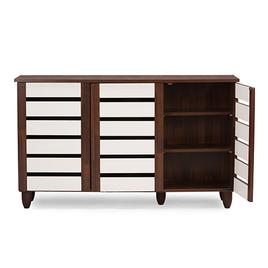 Baxton Studio Gisela Two-Tone Shoe Cabinet