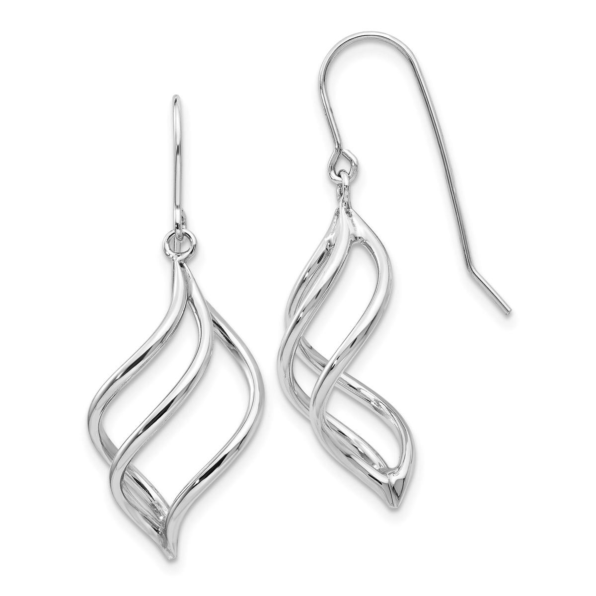 Gold Classics(tm) 14kt. White Gold 39mm. Swirl Dangle Earring