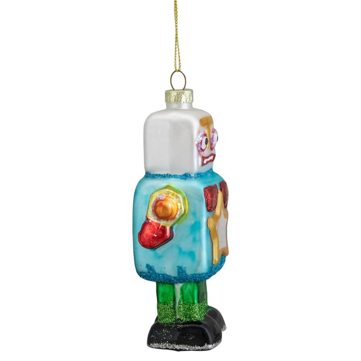 Northlight Seasonal 4.75in. Glass Robot Christmas Ornament
